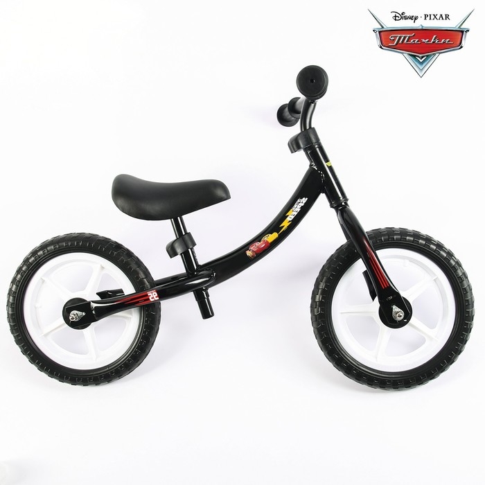 Беговел 12 Беговел 12", детский облегченный, 2+, «Тачки», цвет чёрный