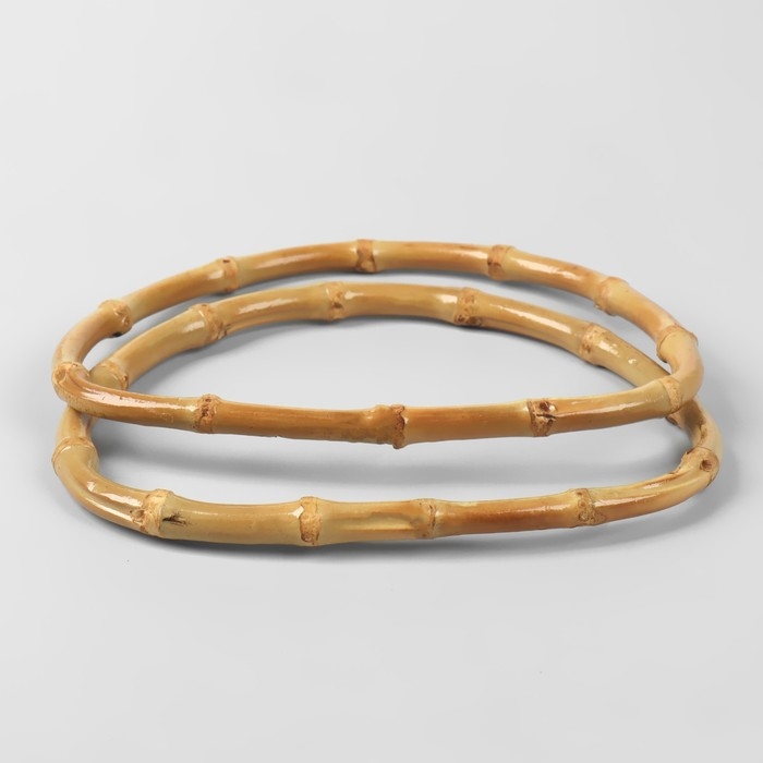 Ручки для сумки, 2 шт, бамбук, 17 &times; 12 см, толщина 0,8 см