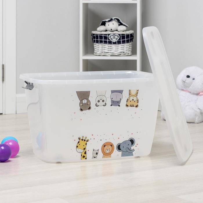 Мегабокс детский на колёсиках &laquo;Зверята&raquo;, 56 л, цвет МИКС