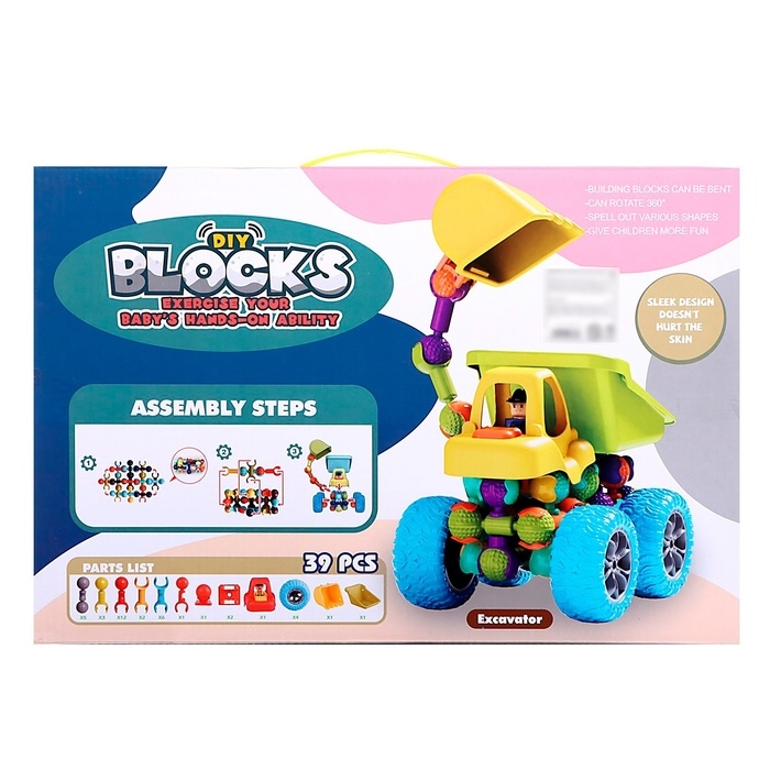 Конструктор шарнирный &laquo;Строительная техника&raquo;, 39 деталей