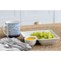 Блюдо керамическое с соусником Bon appetit, 18.6 х 17.5 х 4 см, цвет белый