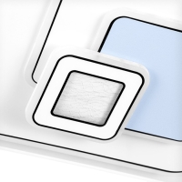 Люстра с ПДУ "Квадраты" LED 160Вт чёрный-белый-голубой 49х49х10 см