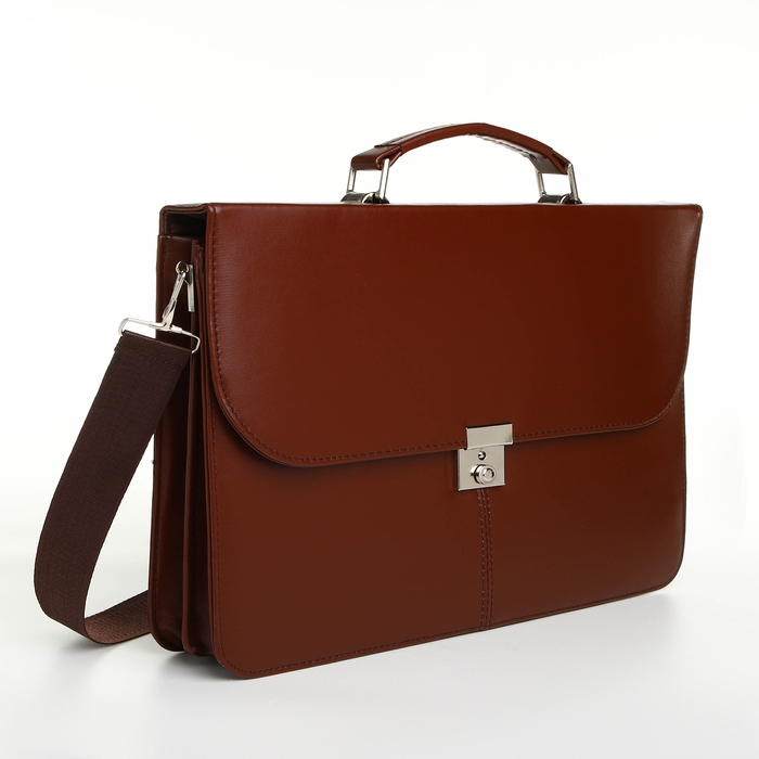 Сумка мужская деловая на клапане, цвет коричневый Сумка мужская деловая на клапане, цвет коричневый
