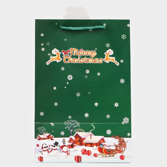 Пакет подарочный новогодний с окном Пакет подарочный новогодний с окном "Новый год", тиснение, 30 х 20 х 16 см.