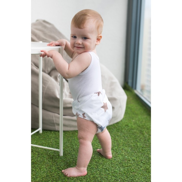 Многоразовый подгузник &laquo;Звезды&raquo;, 3-15 кг, цвет белый, Крошка Я