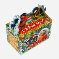 Новый год. Подарочная коробка новогодняя Кормушка "Покормите птиц зимой" в зеленом окошко с двух сторон, 20 x 12 x 19 см. Новый год. Подарочная коробка новогодняя Кормушка "Покормите птиц зимой" в зеленом окошко с двух сторон, 20 x 12 x 19 см.