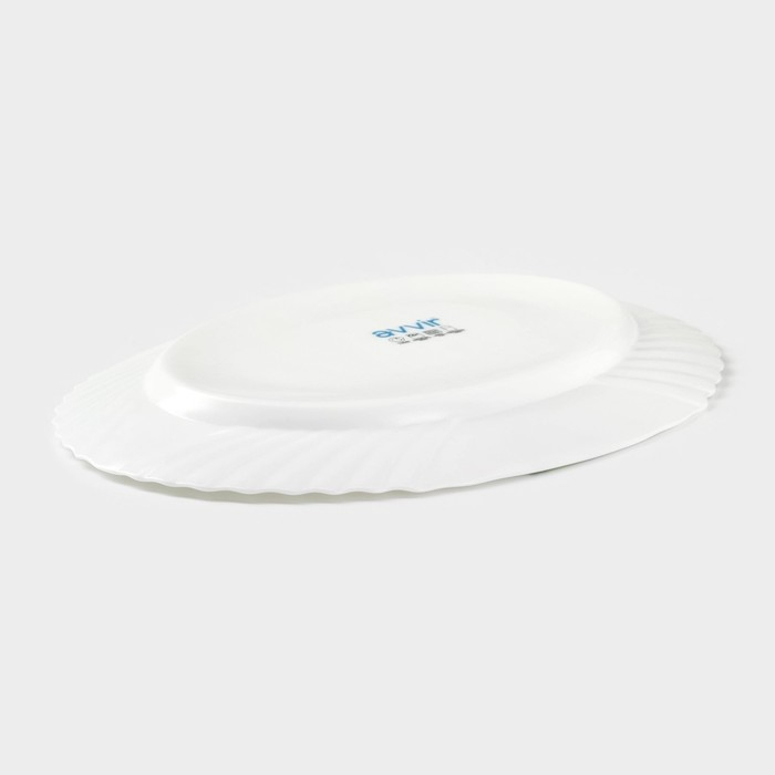 Блюдо сервировочное Avvir &laquo;Лист папоротника&raquo;, овальное, 30&times;22 см, стеклокерамика, цвет белый