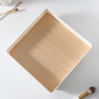 Подставка для мелочей пластик "Квадрат" белая 24,8х24,8х7,2 см