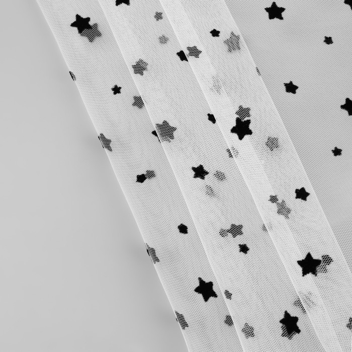 Сетка с флоком &laquo;Звёзды&raquo;, 150 см, 1 &plusmn; 0,2 м, цвет белый