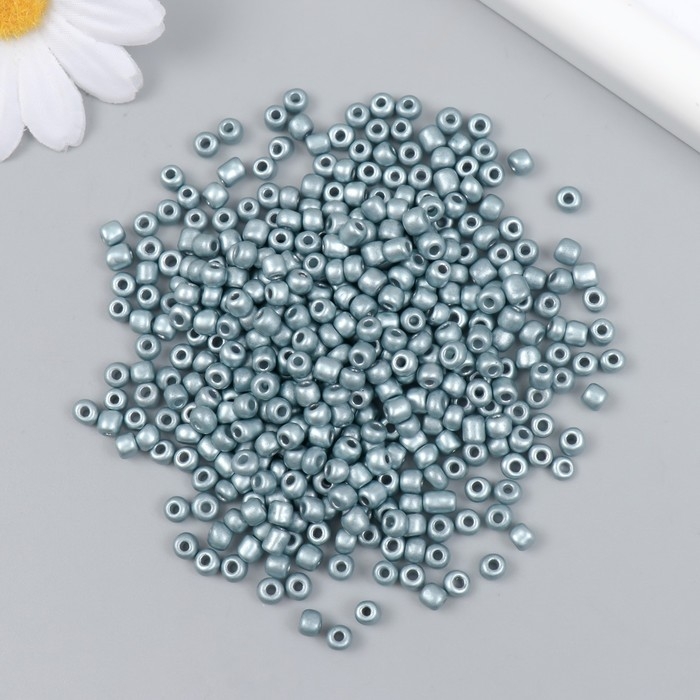 Бисер стекло 6/0 Бисер стекло 6/0 "Серо-бирюзовый" металлик 450 гр