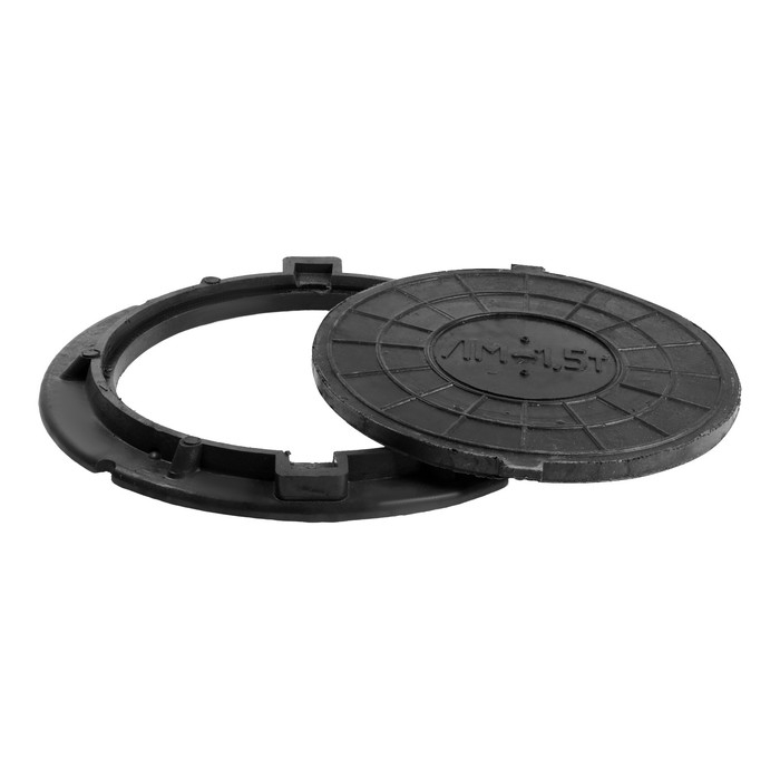 Люк полимерный, легкий, 15 кН, нагрузка до 1.5 т, черный