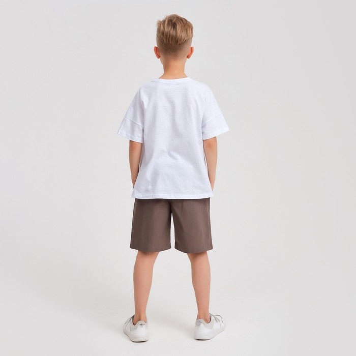 Футболка детская MINAKU Colors, цвет белый/фиолетовый, рост 134 Футболка детская MINAKU Colors, цвет белый/фиолетовый, рост 134