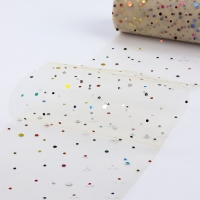 Фатин с разноцветными блёстками, 15 см, 11 ± 1 г/кв.м, 23 ± 1 м, цвет бежевый №4 Фатин с разноцветными блёстками, 15 см, 11 ± 1 г/кв.м, 23 ± 1 м, цвет бежевый №4