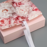 Коробка подарочная складная двухсторонняя, упаковка, &laquo;Пионы&raquo;, 20 х 18 х 5 см
