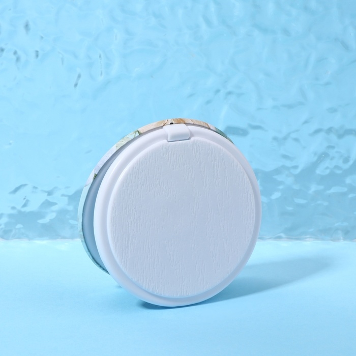 Зеркало складное &laquo;Цветы&raquo;, d = 7,5 см, цвет голубой