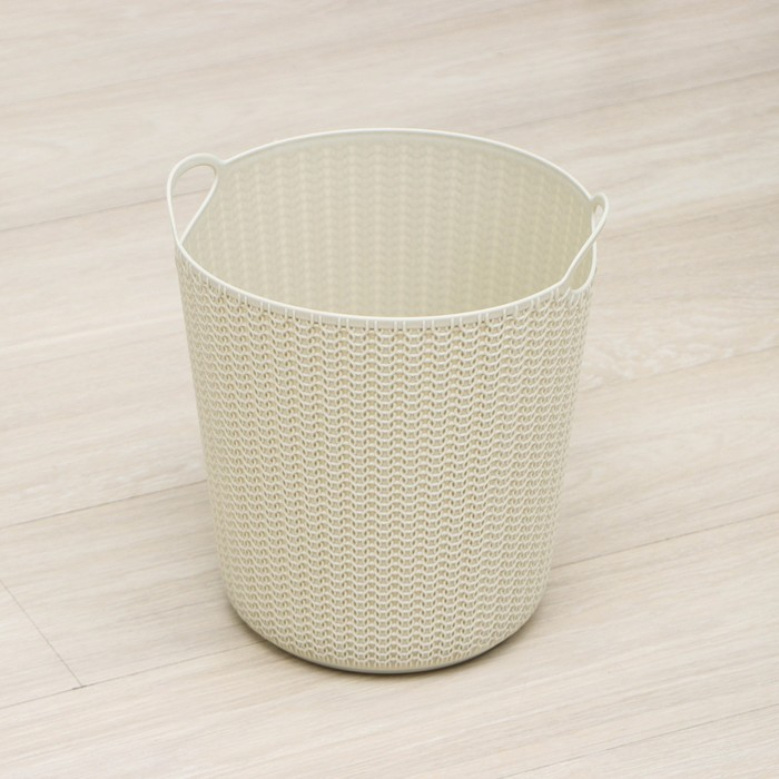 Корзина для бумаг &laquo;Вязание&raquo;, 10 л, цвет белый