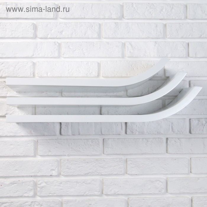 Набор настенных полок "Лыжи" белые, 60*15см, толщина 3см