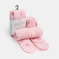 Новый год.Колготки Крошка Я "Ёлочки", розовый, рост 74-80 см