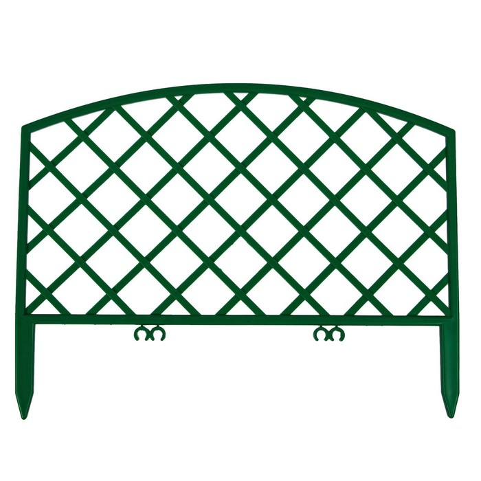 Ограждение декоративное, 35 &times; 220 см, 5 секций, пластик, зелёное, ROMANIKA, Greengo
