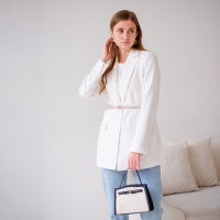 Сумка кросс-боди на молнии, цвет белый/чёрный