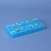 Таблетница &laquo;Картинки&raquo;, 13 &times; 6 &times; 2 см, 14 секций, цвет МИКС