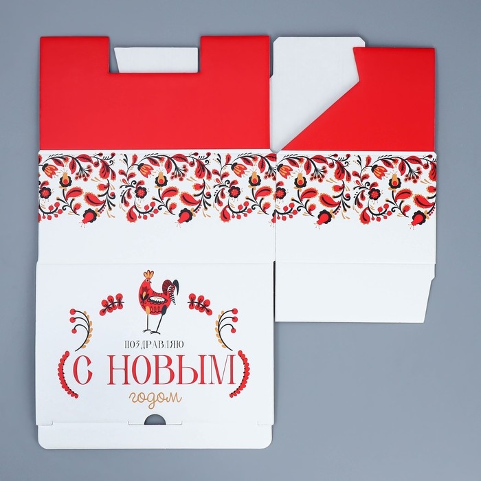 Коробка подарочная новогодняя складная &laquo;Народная&raquo;, 22 х 15 х 10 см, Новый год