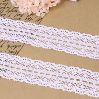 Кружево вязаное, 55 мм &times; 10 &plusmn; 1 м, цвет белый