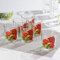 Набор стаканов для коктейля &laquo;Букеты&raquo;, 210 мл, 6 шт, рисунок МИКС