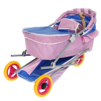 Коляска кукольная №10, цвет сиреневый с голубым Коляска кукольная №10, цвет сиреневый с голубым