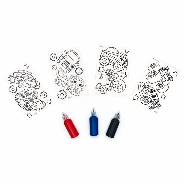 Набор для творчества &laquo;Раскрась витражики-машинки&raquo;, 20 шт. в пакете