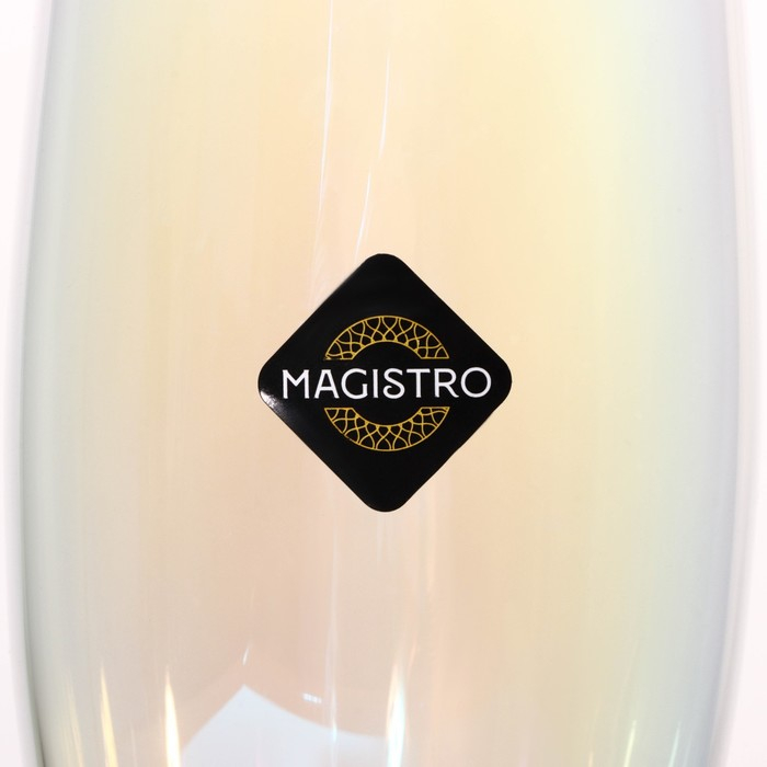 Набор бокалов для шампанского стеклянный Magistro &laquo;Иллюзия&raquo;, 180 мл, 5,5&times;27,5 см, 2 шт, цвет перламутровый