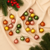 Ёлочные игрушки, шары новогодние , пластик, набор d-2,5 см, 24 шт "Яркое ассорти" МИКС Ёлочные игрушки, шары новогодние , пластик, набор d-2,5 см, 24 шт "Яркое ассорти" МИКС