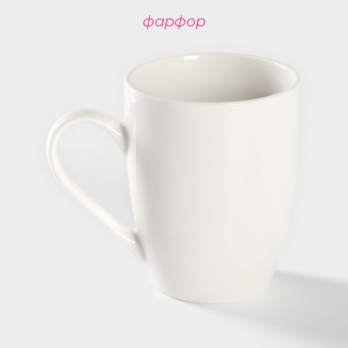 Кружка фарфоровая Доляна &laquo;Котики меломаны&raquo;, 350 мл, цвет белый