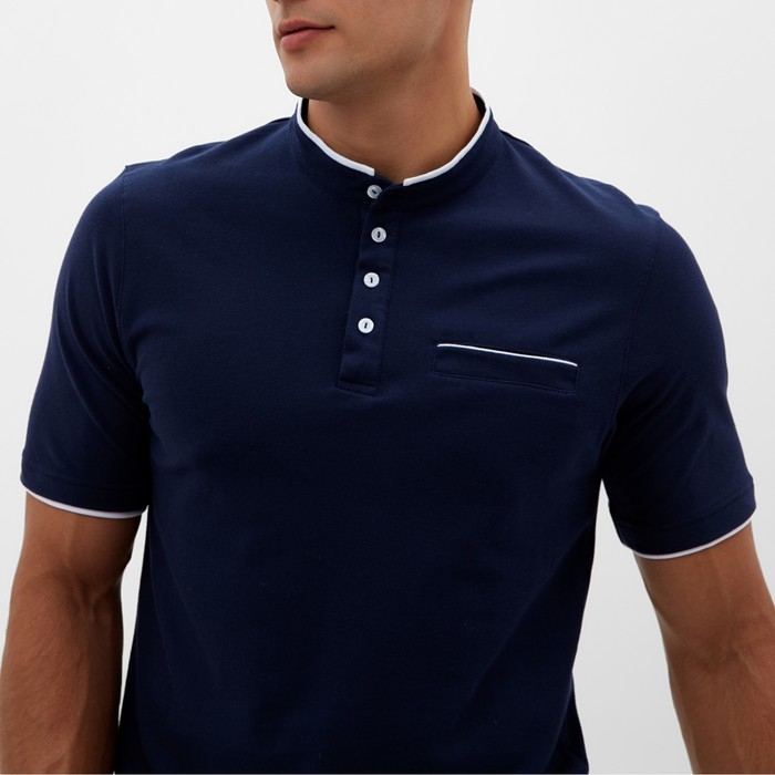 Футболка (поло) мужская MINAKU REGULAR FIT: цвет тёмно-синий, р-р 52