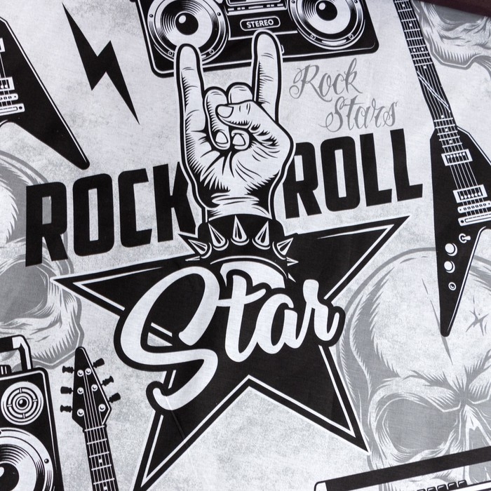 Постельное бельё «Этель» 2 сп. Rock star 175х215 см, 200х220 см, 70х70 см -2 шт, 100% хлопок, бязь 125 г/м2 Постельное бельё «Этель» 2 сп. Rock star 175х215 см, 200х220 см, 70х70 см -2 шт, 100% хлопок, бязь 125 г/м2