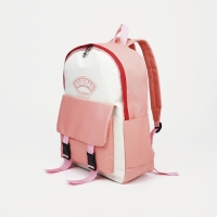 Рюкзак школьный на молнии, наружный карман, набор шопер, сумка, цвет розовый