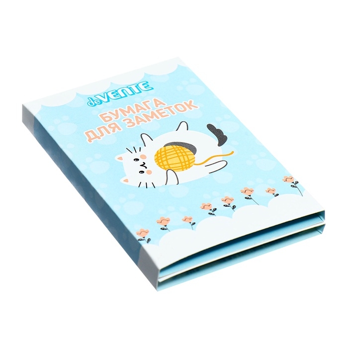 Набор клейкой бумаги для заметок deVENTE. 65x100 мм, набор заметок: 20x56 мм, 40x56 мм и 56x90 мм, 8x20 листов, офсет 80 г/м&sup2;, печать 4+0, ассорти форм, 8 дизайнов, в картонном блистере и пластиковом пакете с европодвесом