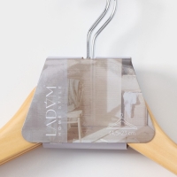 Плечики - вешалки для одежды LaDо́m Bois, 44,5&times;1,2&times;23 см, 3 шт, с перекладиной, широкие плечики, деревянная сорт А