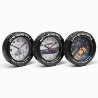 Часы - будильник настольные "Гонки" детские, дискретный ход, d-10 см, 14 х 14 см, АА