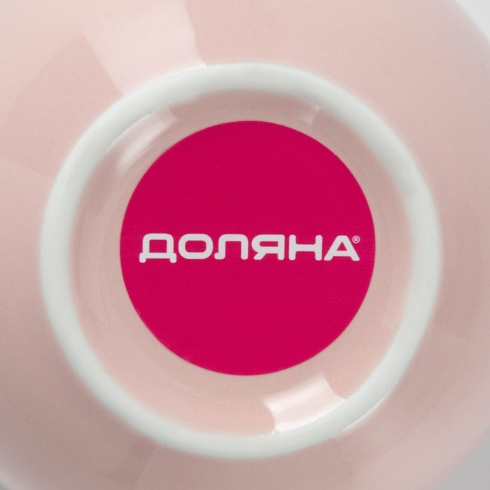 Чайная пара керамическая с ложкой «Зефирка», 2 предмета: чашка 250 мл, блюдце d=13 см, цвет розовый Чайная пара керамическая с ложкой «Зефирка», 2 предмета: чашка 250 мл, блюдце d=13 см, цвет розовый