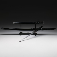 Сув. изделие катаны 2в1 на подставке, ножны дерево, черные глянец 78/103 см