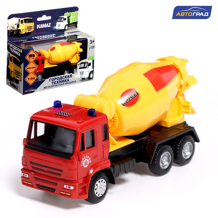 Грузовик металлический &laquo;КАМАЗ. Бетономешалка&raquo;, 1:54, инерционный, цвет красный