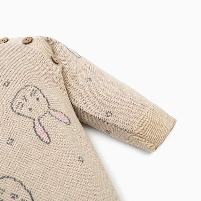 Комбинезон вязаный Крошка Я &laquo;Зайчики&raquo;, рост 68-74 см