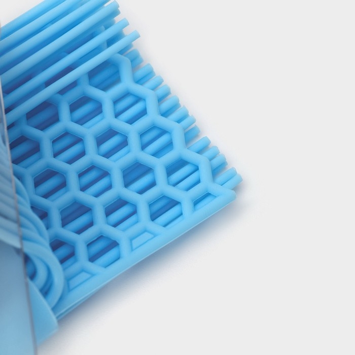 Кисть Доляна &laquo;Дуэт&raquo;, силикон, 27,5&times;5&times;1,5 см, цвет голубой