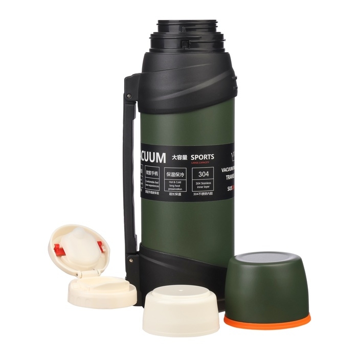 Термос, 2 л, Тропа Термос, 2 л, Тропа "Мастер К", с кружкой, сохраняет тепло до 12 ч