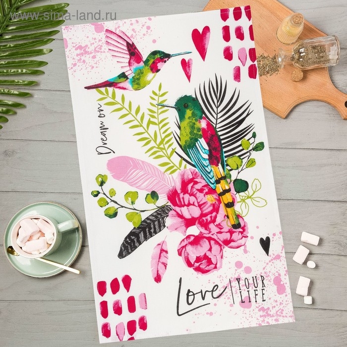 Полотенце кухонное &laquo;Счастливые птички&raquo; 35х60 см