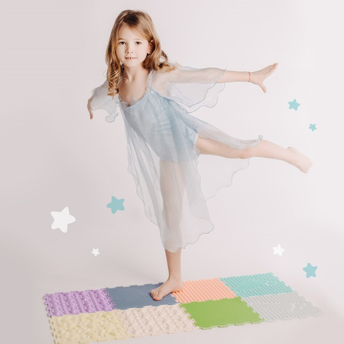 Модульный массажный коврик ОРТОДОН, набор №1 &laquo;Универсал&raquo;, пастельные цвета