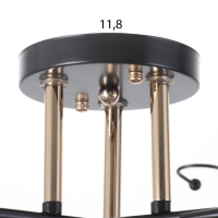 Люстра "Акапулько" 3х60Вт Е27 Коричневый, золото 52х52х24см