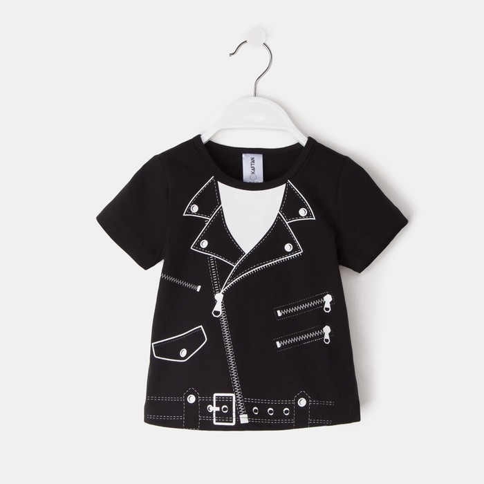 Футболка детская KAFTAN "Куртка", чёрный, рост 86-92 (28)