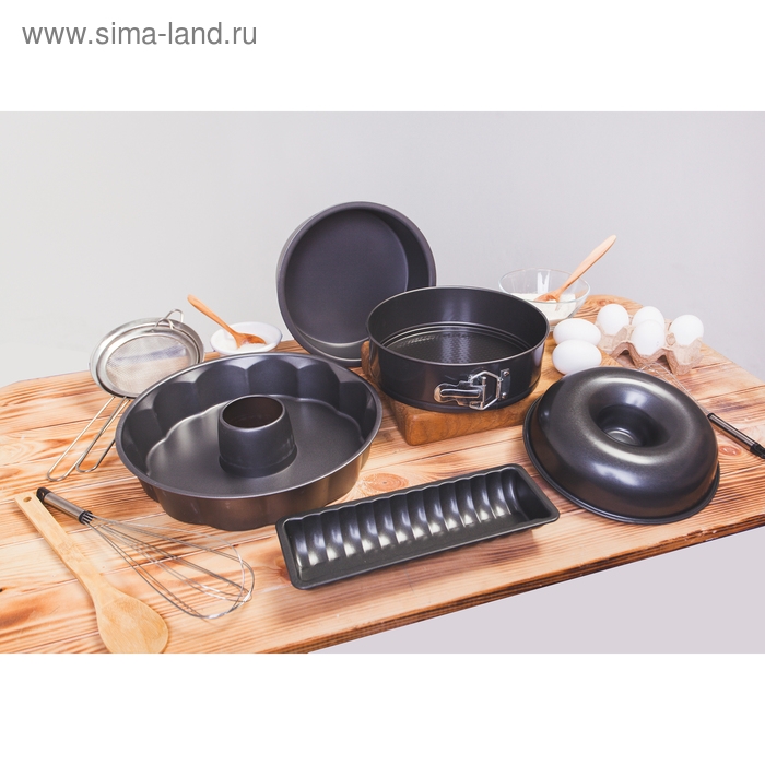 Форма для выпечки &raquo;Жаклин. Немецкий кекс&raquo;, 28&times;5,5 см антипригарное покрытие, цвет чёрный